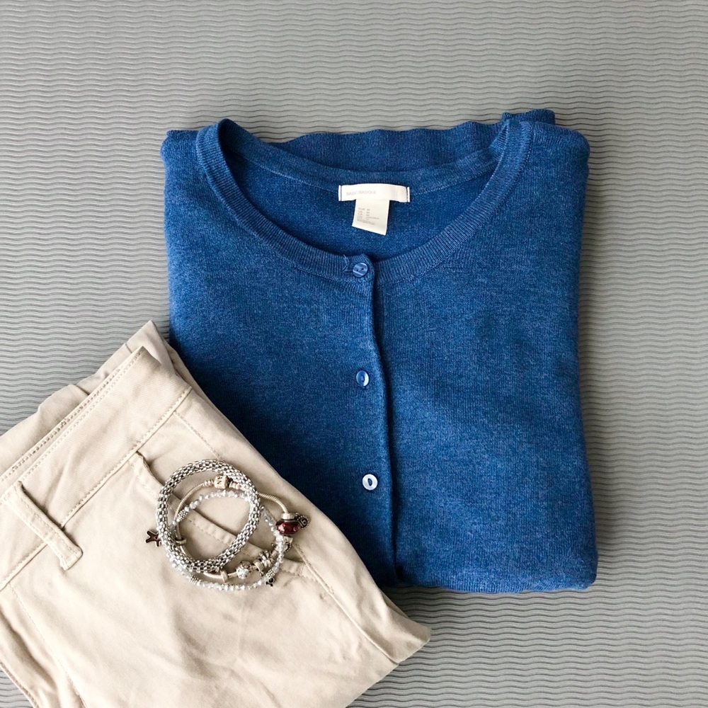H&M Blue Button Up Cardigan